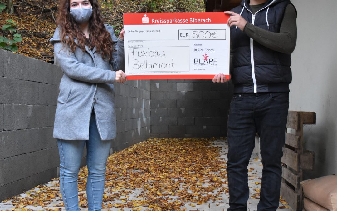 Fuxbau Bellamont erhält 500€ aus dem Blapf- Fonds